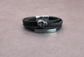 Aurevina Quadruple Leather Wrap Skeleton Bracelet