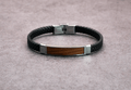 Aurevina Men's Leather Wood Bracelet