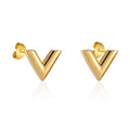 Aurevina Letter V Stud Earrings