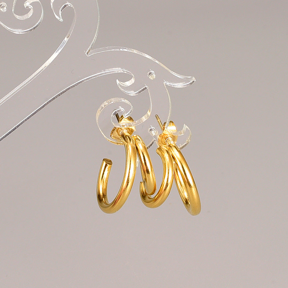 Aurevina Double Ring Hoop Earrings