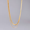 Aurevina Double Herringbone Chain Necklace
